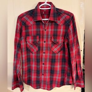 Levi's Red Tag Red and Black Plaid Men's Shirt